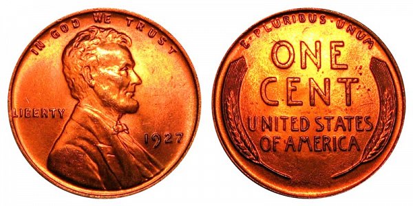 1927 Lincoln Wheat Cent Penny 