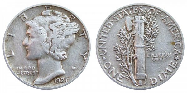 1927 Silver Mercury Dime 
