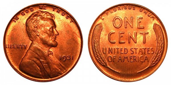 1931 Lincoln Wheat Cent Penny 