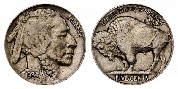 1934 Indian Head Buffalo Nickel 