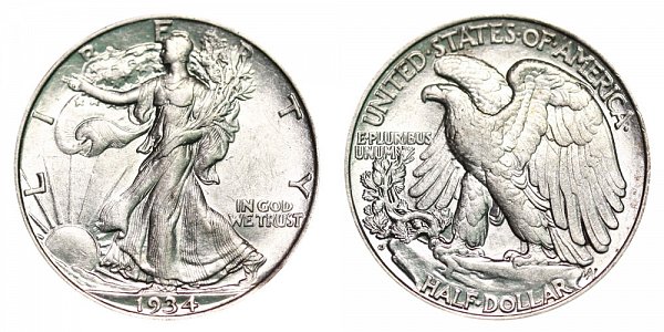 1934 D Walking Liberty Silver Half Dollar 