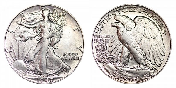 1940 S Walking Liberty Silver Half Dollar 
