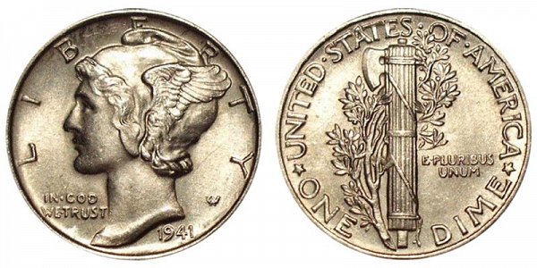 1941 Silver Mercury Dime 