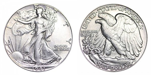 1941 Walking Liberty Silver Half Dollar 