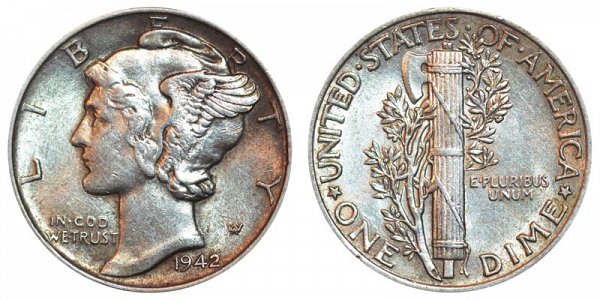 1942 Silver Mercury Dime 