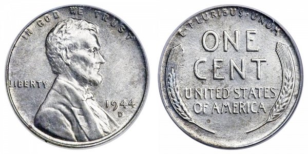1944 D Steel Lincoln Wheat Cent Penny 