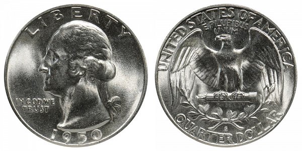 1950 S Washington Silver Quarter 