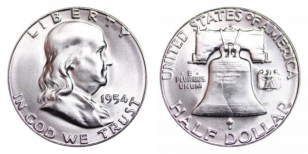 1954 S Franklin Silver Half Dollar 