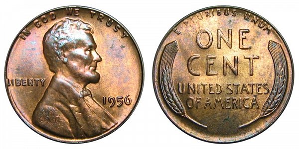 1956 Lincoln Wheat Cent Penny 