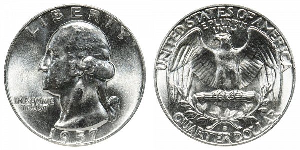 1957 D Washington Silver Quarter 