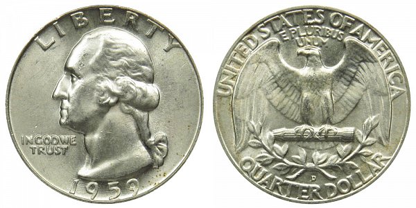 1959 D Washington Silver Quarter 