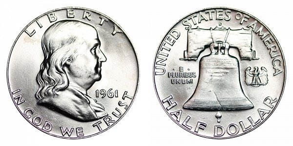 1961 D Franklin Silver Half Dollar 