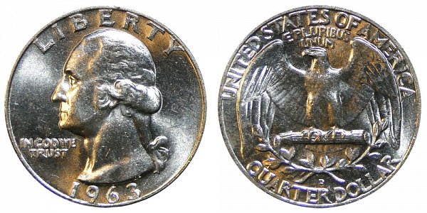 1963 D Washington Silver Quarter 