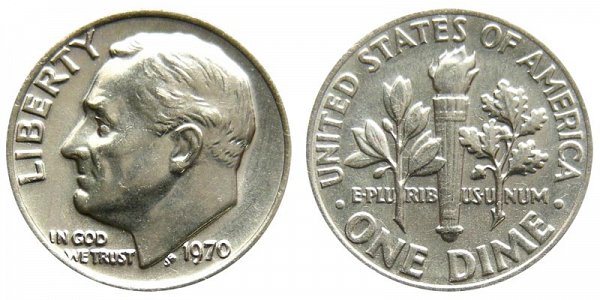 1970 Roosevelt Dime 