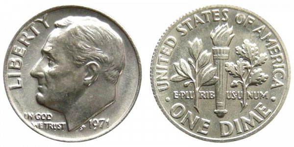 1971 Roosevelt Dime 