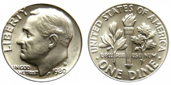 1980 D Roosevelt Dime 