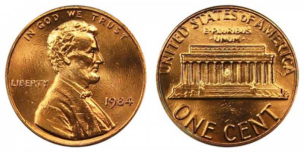 1984 Lincoln Memorial Cent Penny 