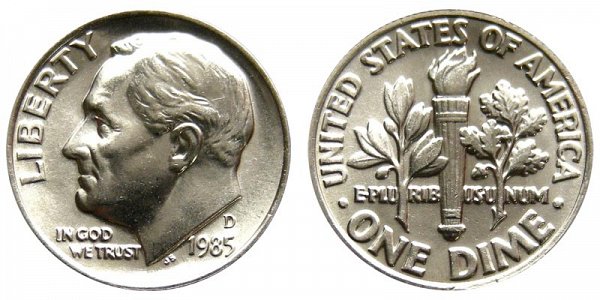 1985 D Roosevelt Dime 