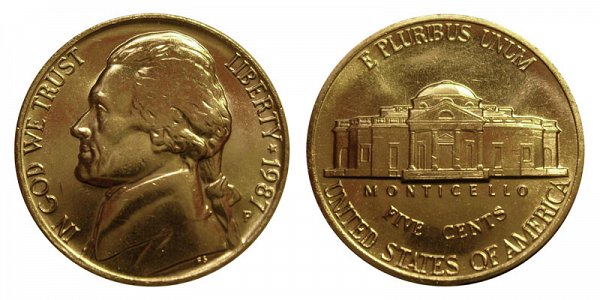 1987 P Jefferson Nickel 