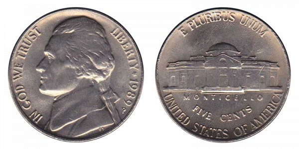 1989 P Jefferson Nickel 