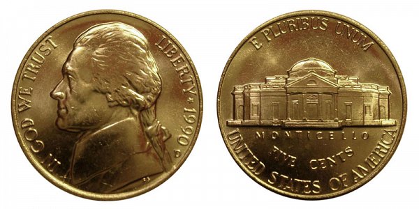 1990 D Jefferson Nickel 