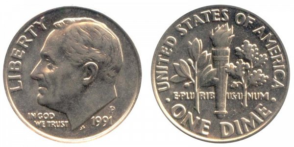 1991 P Roosevelt Dime 