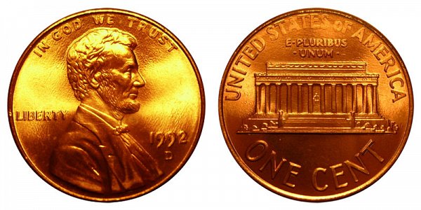 1992 D Lincoln Memorial Cent Penny 