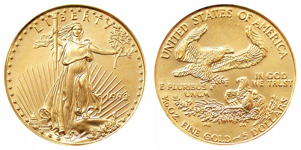 1993 Tenth Ounce American Gold Eagle - 1/10 oz Gold $5 