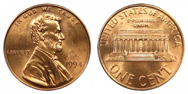 1994 Lincoln Memorial Cent Penny 
