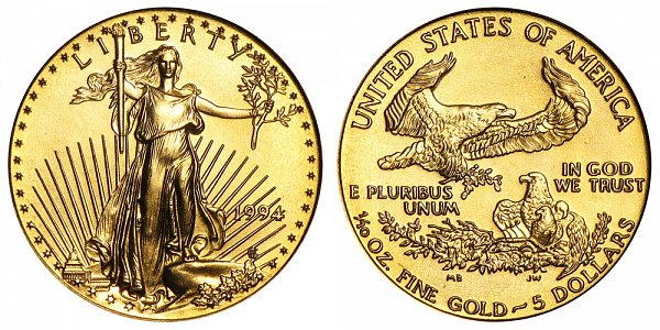 1994 Tenth Ounce American Gold Eagle - 1/10 oz Gold $5 