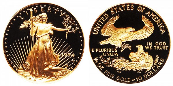 1994 W Proof Quarter Ounce American Gold Eagle - 1/4 oz Gold $10 