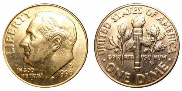 1996 D Roosevelt Dime 