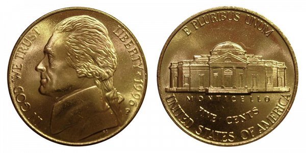 1996 P Jefferson Nickel 