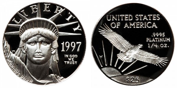 1997 W Proof Quarter Ounce American Platinum Eagle - 1/4 oz Platinum $25 