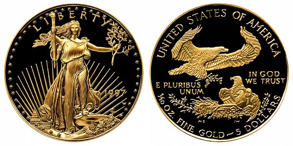 1997 W Proof Tenth Ounce American Gold Eagle - 1/10 oz Gold $5 