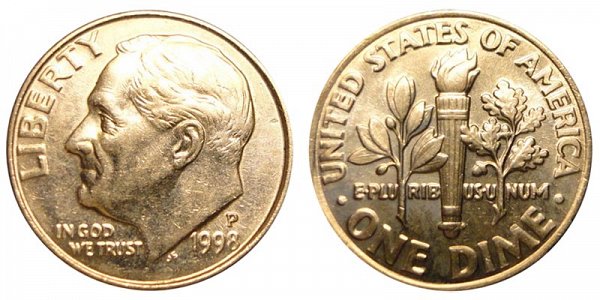 1998 P Roosevelt Dime 