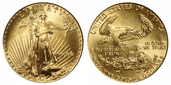 1998 Tenth Ounce American Gold Eagle - 1/10 oz Gold $5 