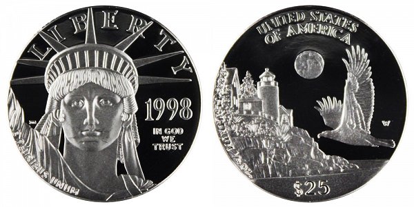 1998 W Proof Quarter Ounce American Platinum Eagle - 1/4 oz Platinum $25 