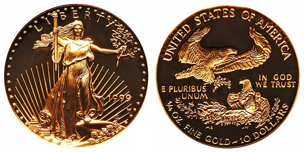 1999 W Proof Quarter Ounce American Gold Eagle - 1/4 oz Gold $10 
