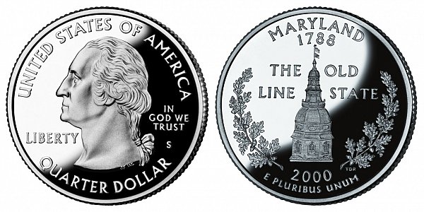 2000 S Proof Maryland State Quarter 
