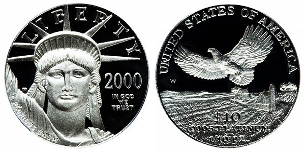 2000 W Proof Tenth Ounce American Platinum Eagle - 1/10 oz Platinum $10 