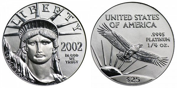 2002 Quarter Ounce American Platinum Eagle - 1/4 oz Platinum $25 