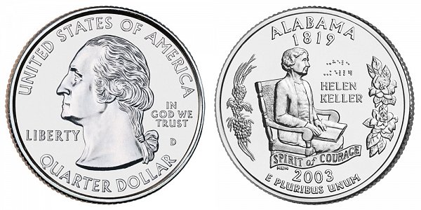 2003 D Alabama State Quarter 