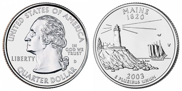 2003 D Maine State Quarter 