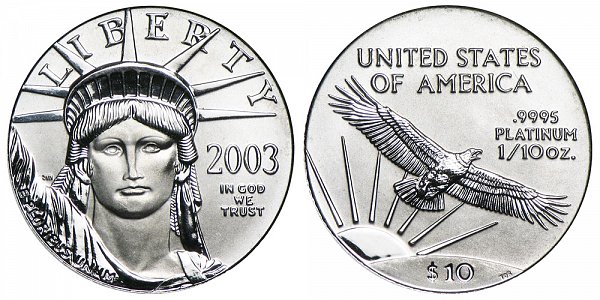 2003 Tenth Ounce American Platinum Eagle - 1/10 oz Platinum $10 
