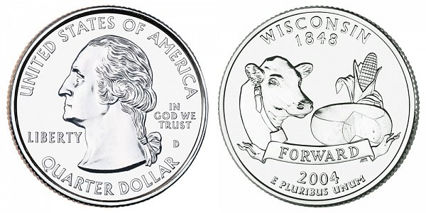2004 D Wisconsin State Quarter 