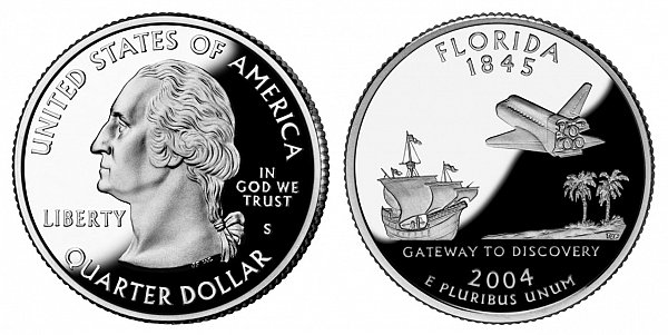 2004 S Silver Proof Florida State Quarter 
