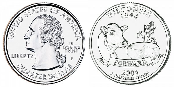 2004 P Wisconsin State Quarter 