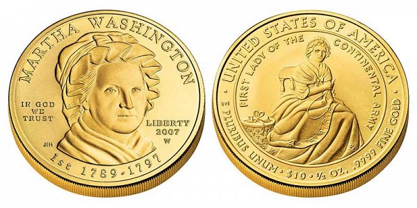 2007 Martha Washington First Spouse Gold Coin 