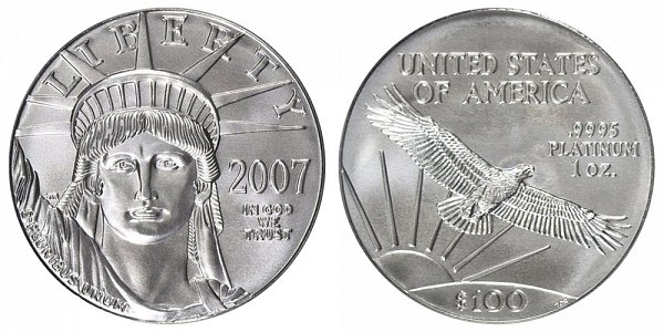 2007 One Ounce American Platinum Eagle - 1 oz Platinum $100 